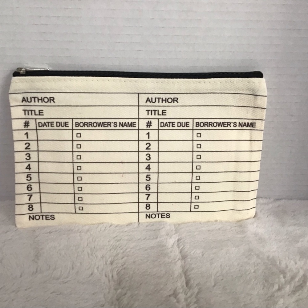 Library Card Zip Pouch (quantity of 3) brand new, never used